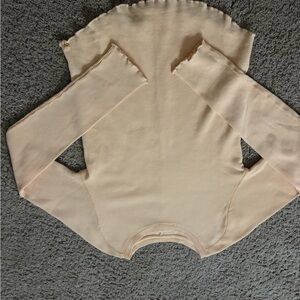 free people light orange Long Sleeve RibbedTop